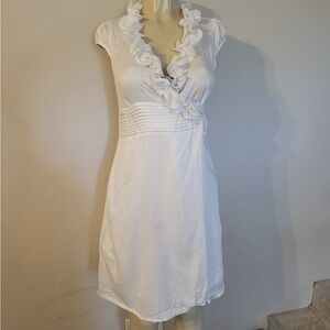 Elegant White Ruffled Dress